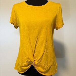 Casual Mustard Knot Shirt by Saturday Sunday; size medium